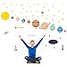 treepenguin Solar System Space Wall Decals for Kids Rooms – Large Planets and Stars Stickers for Bedroom Playroom and Nursery – Educational Wall Decor for Boys and Girls