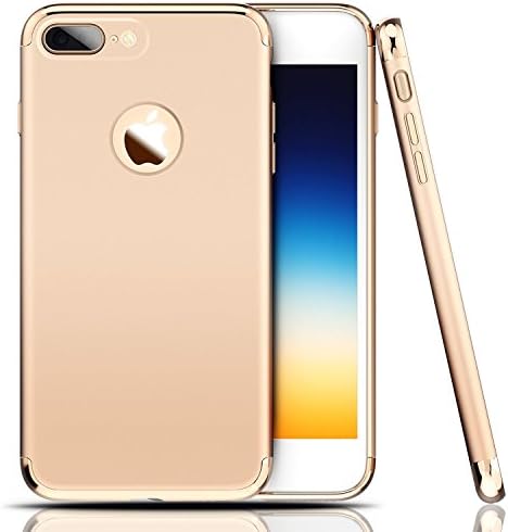 iPhone 7 Plus Case, Malinka 3 In 1 Ultra Thin and Slim Hard Case Coated Non Slip Matte Anti-Scratch Anti-fingerprint Shockproof Surface with Electroplate Frame for Apple iPhone 7 Plus (5.5")- Golden