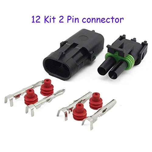 MUYI 10 Kit 2 Pin Way Waterproof Electrical Connector 1.5mm Series