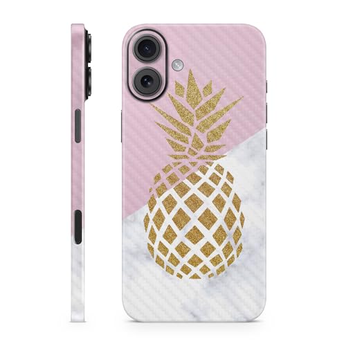 Carbon Fiber Phone Skin Compatible with Apple iPhone 16 Plus - Pretty Pineapple…