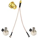 SMA -TS9 Adapter SMA Female to Y Type 2 X TS9 Male Angle Connector Splitter Combiner Jumper Pigtail Cable RG316 15CM RF Wire