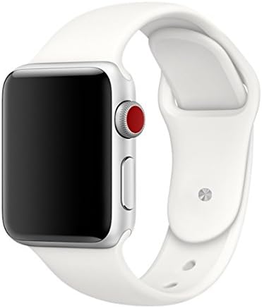 MadeforOnline Sport Band for Apple Watch 42mm 38mm, Soft Silicone Waterproof Replacement Band iWatch Bands Wristband for Apple Watch Sport, Series 3, 2, 1 S/M M/L (Soft White, 42mm S/M)
