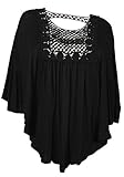 eVogues Plus Size Crochet Bodice Poncho Top