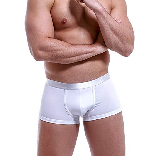 charmsamx Men's Cotton Stretch Boxer Briefs Open-Fly Cool Dry Brief Breathable Comfortable Cotton Sport Underwear No Ride-up Underpants, White, XXL - Thumbnail 2