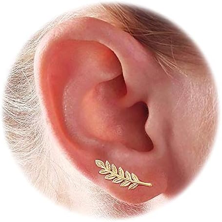 Little Feather Leaf Stud Earring Women Earrings