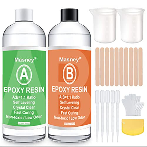 Epoxy Resin Kits - 1000ml/33.8oz Crystal Clear Casting Resin Kit with ...