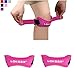 LOKSER 2-Pack Premium Patella Knee Tendon Support Strap | Adjustable Knee Support with Medical Grade EVA pad Pad for Pain Relief | Unisex, One Size Fits All (Pink)