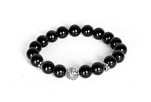 SILVER TREE 925 STERLINGSILVER TREE 925 GEMSTONE Bracelet with Natural Onyx Gemstone and Sterling Silver Plated Elements for Men and Women (ST610)