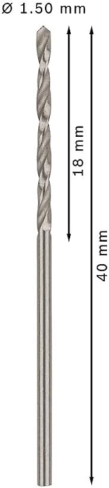 Bosch 10x PRO Metal HSS-G Drill Bit Ø1.50mm Standard Length Pack of 10 view 2
