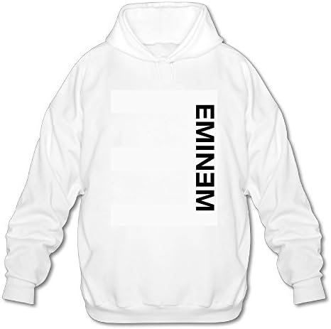 HOTCY E-minem Songs Men's Blank Hooded Sweatshirt White