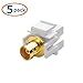 Cable Matters 5-Pack Gold-Plated BNC Keystone Jack Inserts in White