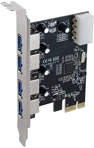 Multibao PCIE to USB 3.0 4-Port Express Controller Adapter Compatible with Windows XP/7/8/10