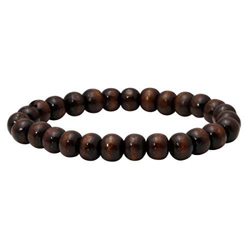 Eigso 4 Pcs 8mm Wood Beads for Mala Prayer Meditation Wrist Bracelet Elastic 7-7.5"