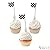 Checkered Race Car Picks with Spoons - 25 pcs