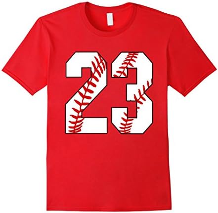 Men's #23 Baseball 23rd Birthday Twenty-three Baseball Mom T-shirt XL Red