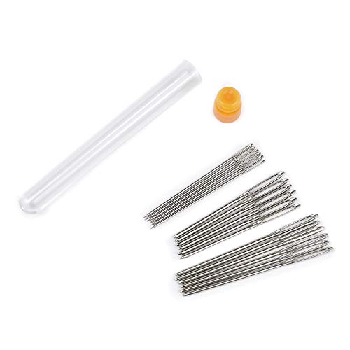 MENOLY 18 Pcs Large Eye Blunt Needles, Stainless Steel Yarn Knitting Needles Sewing Needles Darning Needles 3 Size with Storage Bottle - Thumbnail 2