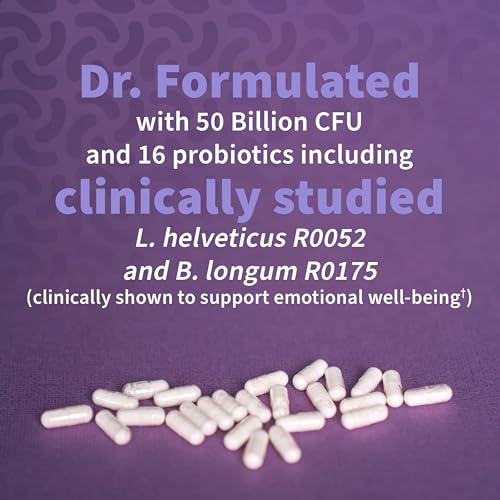 Garden of Life Dr. Formulated Probiotics Mood+ - Acidophilus Probiotic Supplement - Promotes Emotional Health, Relaxation, Digestive Balance, Gluten Free - 60 Vegetarian Capsules *Packaging May Vary*