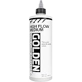 GOLDEN High Flow Medium, 16 fl. oz. Bottle | Artist grade fluid medium; increases flow, leveling, and extends acrylic colors. Transparent