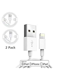 (2 Pack) Apple iPhone iPad Charging Charger Cord Lightning to USB Cable[Original Apple MFi Certified] Compatible iPhone X 8 7 6,iPad Pro Air Mini,iPod Touch(1M 3.3FT)