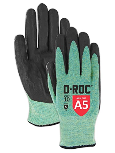 MAGID D-ROC ANSI A5 Heat-Resistant Foam Nitrile Coated Work Gloves, 3 Pairs, Si…