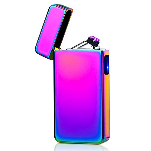 lcfun Dual Arc Plasma Lighter USB Rechargeable Arc Lighters Windproof Flameless Electric Lighter Candle Lighter (Magic)