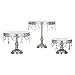 Amalfi Decor Cake Stand Set of 3 Pack, Dessert Cupcake Pastry Candy Display Plate for Wedding Event Birthday Party, Round Metal Pedestal Holder with Crystals, Silver