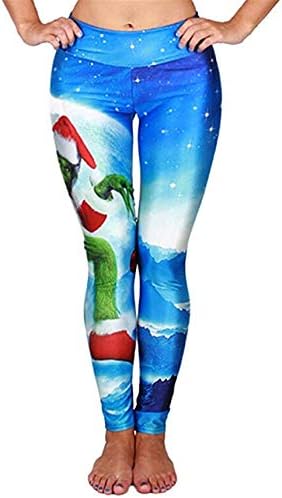 KAOKAOO Women's Fitness Hihg Waist Yoga Pants Printed Stretch Ankle Legging