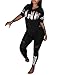 Adogirl Women's 2 Piece Outfits Tracksuits V Neck Tops and Skinny Pants Jog Set