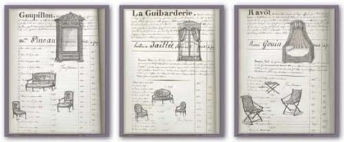 New York Graphics Ravot, Goupillon, and Le Guibarderie Set by Marie Frederique 10.125"x13.375" Art Print Poster
