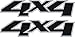 4X4 Truck Replacement Logos / Pair / Black Vinyl Vehicle Chevy Graphic Decal Sticker Pair