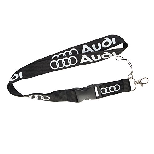 Lanyard Keychain Holder Keychain Key Chain Black Lanyard Clip with Webbing Strap (Audi)
