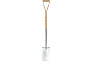 Berry&Bird Garden Digging Spade, 41" Stainless Steel Square Border Spade, Heavy Duty European Shovel with D-Grip Handle, Trad
