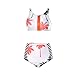 Blooming Jelly Women's Coconut Tree Print High Waist Bikini Set Bathing Suit , Size X-Large Multicoloured