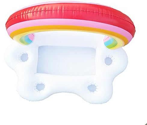 Inflatable Drink Holder for Pool Float Floating Cup Coasters,Drink Floaties for Pool Party Beach Bath Toy for Kids Adult (Rainbow Clouds)