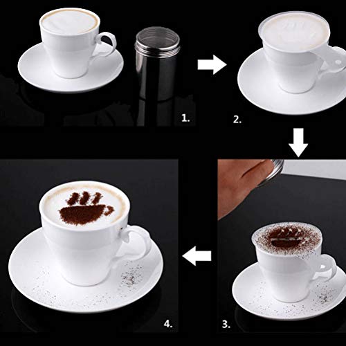 FILWO Kunststoff Kaffee Vorlage Set Kaffee Dekoration Schablonen Barista Vorlagen Latte Art Kaffee Girlande Schablone… – Bild 5