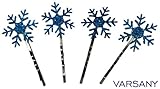 Blue Glitter Snowflake Hair Clip Bobby Kirby Pin Fashion Accessory Varsany