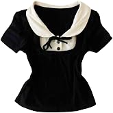 Women's Cutecore Kawaii T-Shirt Y2K Harajuku Graphic Tee for Teens Alt Emo Aesthetic Tops 2000s Clothing for Girls