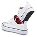 Twisted Women's Kix Printed Double Tongue Fashion Sneaker - WHITE/RED, Size 9