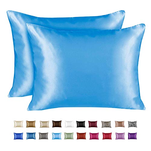 blue satin pillow