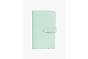 PU Leather Card Collection Book –Compact Travel Scrapbook for Tickets, Polaroids & Memories (green)