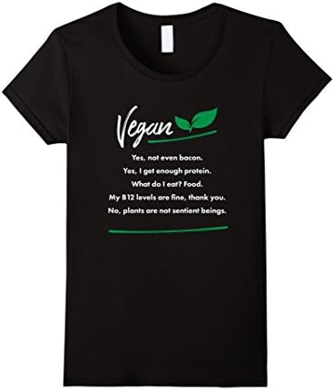 Womens Hilarious I'm a Vegan Tshirt / Yes I get enough protein Medium Black