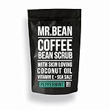 Mr. Bean Organic All Natural Coffee Bean Exfoliating Body Skin Scrub with Coconut Oil, Vitamin E, and Sea Salt - Peppermint