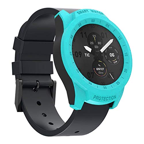 Cywulin Protective Case Cover for Ticwatch Pro Hard PC Bumper Armor Rugged Shell Frame Anti-Scratch Shockproof Shatter Resistant Protector Accessories Lightweight for TicWatch Pro Smart Watch (Blue)