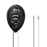 Sonkir Soil pH Tester, MS03 3-in-1 Soil Moisture/Light/pH Tester Gardening Tool Kits for Plant Care, Great for Garden, Lawn, Farm, Indoor & Outdoor Use (Black)
