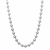 Men's 4mm Real 925 Sterling Silver Military Ball Chain Necklace