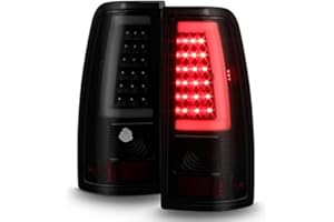 AKKON - For 99-06 GMC Sierra / 99-02 Chevy Silverado Pick Up Truck Black Smoked Lens LED Tube Tail Brake Lights Lamp