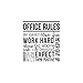 Vinyl Wall Art Decal - Office Rules Give Your Best Work Hard Never Up Think Positive 40