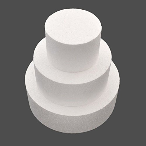 SODIAL Round Cake Dummy 4 inch/6 inch/8 inch (Cake Dummy Set 4 inch 6 inch 8 inch)