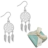 Sterling Silver Plated Dangle Earrings for Women Girls Dream Catcher Silver Drop Earring