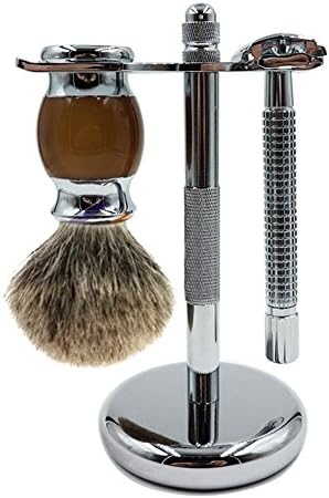 Queentools Chrome Razor Holdre and Brush Stand-Elegant and Facilitate Drying-Safety Razor Stand-Expand the Life of Your Shaving Brush, 5.5 2.5 inch